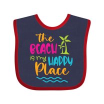 Inktastic Spring Break the Beach is My Happy Place Boys or Girls Baby Bib