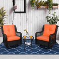 thumbnail image 7 of VIVIJASON 3 Pcs Steel Outdoor Bistro Sets with Thickened Cushion and Glass-Top Coffee Table, Orange, 7 of 7