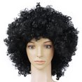 thumbnail image 5 of Disfraces de Halloween 2024 Peluca afro negra para adultos y niños, peluca divertida con diseño de abanico, accesorios retro con rizos tipo discoteca, 5 of 5