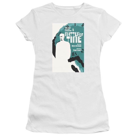 Star Trek Tng Season 5 Episode 9 Junior Women's Sheer T-Shirt White