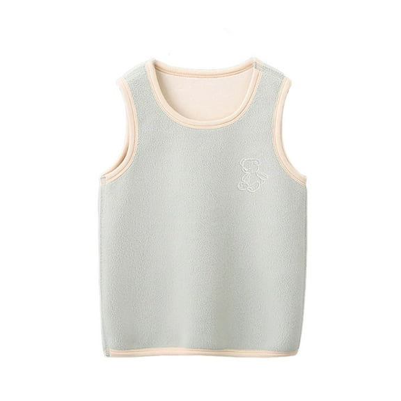 Favoffer Baby Boys Girls Fleece Vest Winter Warm Solid Color Sleeveless Round Neck Warm Base Inner/Outer Wear for Layering Under Coats, Home Lounging Toddler Infant 1-12Y