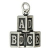 STERLING SILVER STACKED TOY ALPHABET BABY BLOCKS CHARM