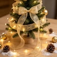 thumbnail image 4 of Gold Trim Sheer Ribbon with Wired Edges, Metallic Stripe Organza Gift Wrapping Ribbon for Christmas Wreath Tree DIY Holiday Craft 359.8in, 4 of 5