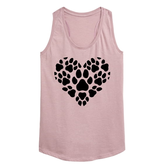Instant Message - Pawprint Heart Graphic Racerback Tank