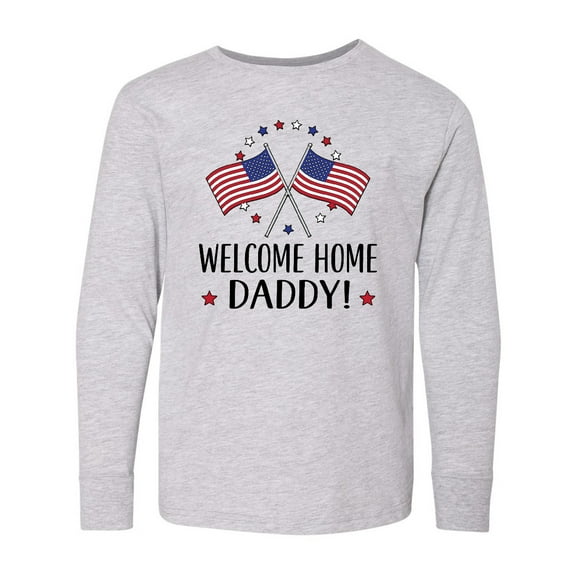 Inktastic Military Homecoming Welcome Home Daddy Long Sleeve Youth T-Shirt