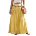 thumbnail image 2 of Boho Maxi Skirts for Women 2026 Summer Cute Flowy Long Skirts Flared A Line Elastic Waist Beach Vacation Resort L, 2 of 8