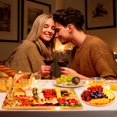 thumbnail image 2 of Tabla de Queso,Tabla de Quesos y Charcuteria con Juego de Cuchillos, 6 Tenedores,Viene Con una Tabla Redonda Para Servir Bocadillos Y Embutidos, Regalos para Bodas, Regalos de Inauguraci&oacute;n, 2 of 8
