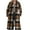 Brown, variant on Plaid Wool Coat Women's Winter Coat Full-Length Peacoat Lapel Collar Jacket Overcoat Fleece Thick Outerwear Trendy Outwear 2025 New Topcoat Casual Cozy Trench Coats(Brown,XL)