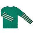 thumbnail image 5 of Kiijoy Boys Striped Long Sleeve T-Shirt Spring Fall Casual Round Neck Tshirt, Green, Sizes 4-5, 5 of 5