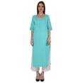 thumbnail image 1 of Bimba Kurti Longue Droite pour Femmes, Tunique à Manches Longues Imprimée, Haut Décontracté d'Été, Kurta Formelle, 1 of 7