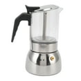 thumbnail image 1 of Améliorez Votre Expérience De Préparation du Café Avec la Cafetière Moka En Acier Inoxydable Et En Verre Résistant à la Chaleur – une Cafetière Italienne Classique Pour la Maison Et le Café !(300ml), 1 of 14