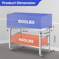 thumbnail image 3 of Table Pliante en Acier Inoxydable Robuste 36 Pouces x 24 Pouces, Poste de Travail à Double Niveau avec Tablette Inférieure Réglable pour Cuisine, Restaurant, Maison, Garage, 3 of 6
