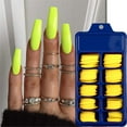 thumbnail image 1 of Nail Sequins 100Pcs Colorful Acrylic False Long Coffin Nails Fake Nails Flat Shape Art Tips Natural Full Cover Fake Nail Tips Manicure Tools Nail Art (Color : Square head yellow), 1 of 7