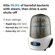 Baby Brezza Baby Bottle Sterilizer and Dryer Machine – Electric Steam Sterilization- Universal Fit - Pacifiers, Glass, Plastic, and Newborn Feeding Bottles, White