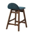 thumbnail image 4 of Counter Stool Chair, Set of 2, Blue Navy, Fabric, Wood, Bar Pub Cafe Bistro Dining Kitchen Hospitality Restaurant, Modern Contemporary HB36161, 4 of 10