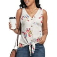 thumbnail image 2 of FIUFY Womens Tank Tops Sleeveless Button Down Shirts V Neck Tie Front Knot Tunic Blouses, 2 of 4