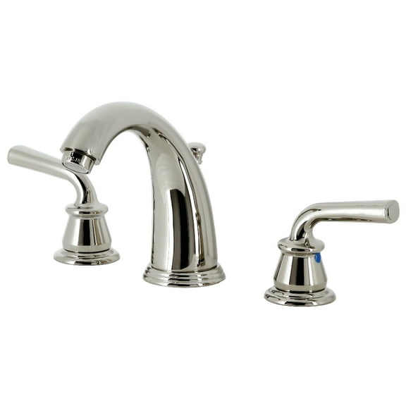 Kingston Brass KB986RXLPN Restoration Widespread Bathroom Faucet with Pop-Up Drain, Polished Nickel