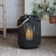 thumbnail image 5 of Lámpara de mesa de ratán natural con vela, portavelas decorativo para jardín y restaurantes. Negro S, 5 of 9
