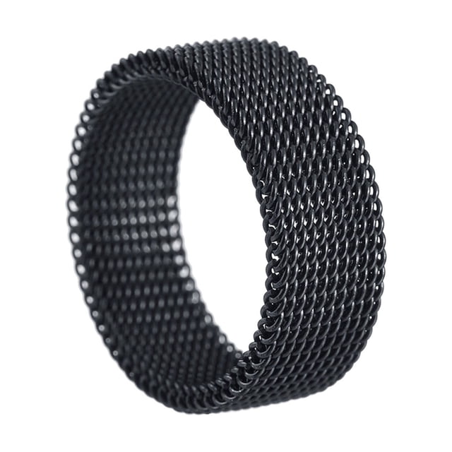 Fiudx Anillo de Titanio, Banda Tejida de Acero Resistente, Círculo Galvanizado Resistente a La Decoloración, Ideal para Bodas y Compromisos, Regal Unisex, Ajuste Cómodo y Suave, Tallas Disponibles: 6
