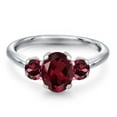 thumbnail image 3 of Gem Stone King 2.09 Ct Oval Red Rhodolite Garnet 925 Sterling Silver Ring, 3 of 6