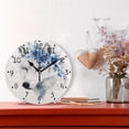 thumbnail image 2 of Wolf and Blue Flowers Watercolor Round Wall Clock Silent Analog Battery Operated Black Pointer Home Decor 9.84" Diameter, 2 of 11