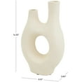 thumbnail image 3 of DecMode 14" Abstract Rounded Beige Paper Mache Vase with Double Openings, 3 of 12
