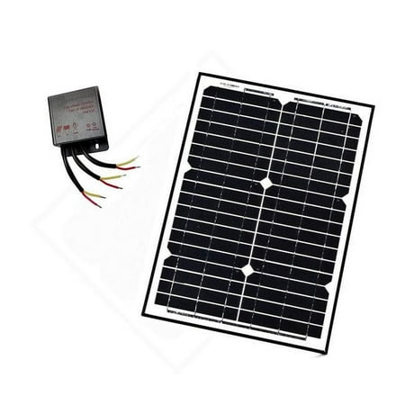 

Aleko SP20W24VLM118-UNB 24V 20W Monocrystalline Solar Panel LM118 Charging Controller Kit