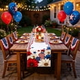 thumbnail image 5 of Memorial Day Saving!4th of July Decorations, Independence Day Table Flag Red White Blue Star Striped Floral Print Dining Table Decoration, 5 of 7