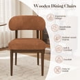 thumbnail image 4 of Hawsaiy Dining Chairs Set of 2, Upholstered Kitchen & Dining Room Chairs with Solid Wood Frame, Curved Back Side Chairs, Brown, 4 of 9