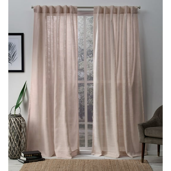 Exclusive Home Bella Sheer Hidden Tab Top Curtain Panel Pair, 54"x96", Rose