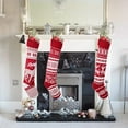thumbnail image 3 of Coolmade 3 Pack Knit Christmas Stockings, 26 Inch Extra Long Hand-Knitted Maroon/White Big & Little Reindeer Snowflakes Holiday Décor (Big Reindeer, Little Reindeer, Snowflakes), 3 of 8