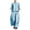 Light Blue, variant on 2 Piece Sets for Women Plus Size Going out Solid Color Relaxed Loose Cotton And Linen Shirt With A Three-Quarter Sleeve