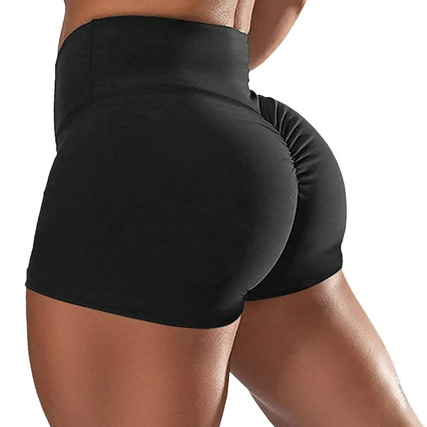 Aligament Womens Ruched Butt Lifting Gym Shorts High Waisted Booty
