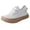 White, variant on Pandaie Womens Walking Shoes Breathable Comfortable Knit Slip on Lace up Sneakers with Non Slip Cushioned Sole for Standing Daily Wear Travel Work Commute Black 6