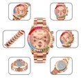 thumbnail image 4 of Women Colorful Diamond Watches Chronograph Rotatable Bezel Mineral Glass Luminous Watch Stainless Steel Waterproof Date Analog Quartz Watch Fashion Business Dress Wristwatch, 4 of 8