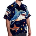 thumbnail image 2 of Starry Shark Men's Short Sleeve Printed Poplin Beach Shirts with Spread Collar - Casual Button Down Summer Tops for Unisex, 2 of 6