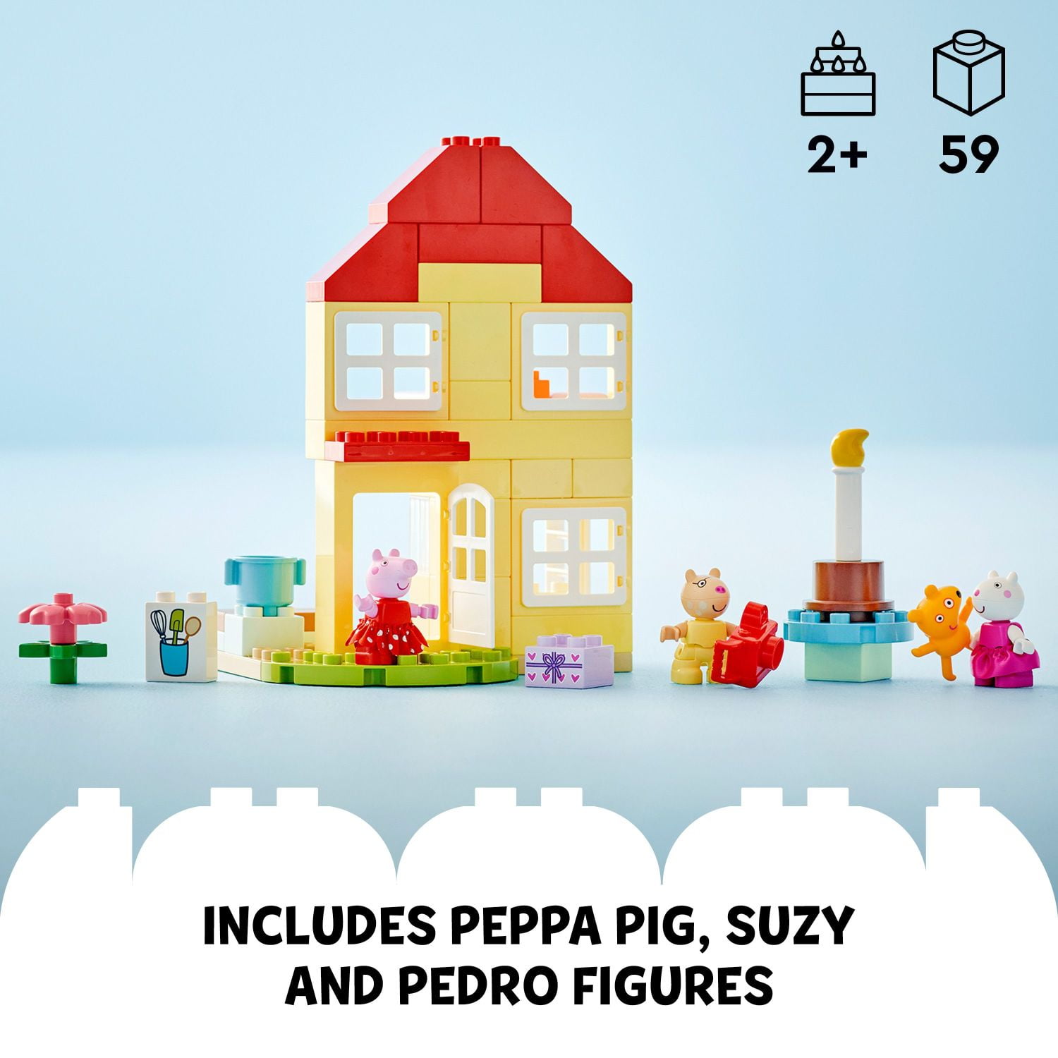 LEGO DUPLO Peppa Pig Birthday House, Build & Rebuild Toddler Toy, 10433