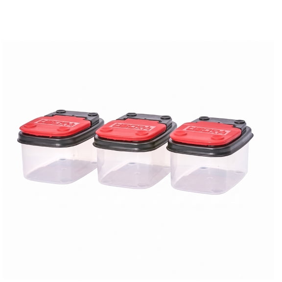 Hyper Tough Stackable Small Hardware Storage Containers, Clear, Set of 3