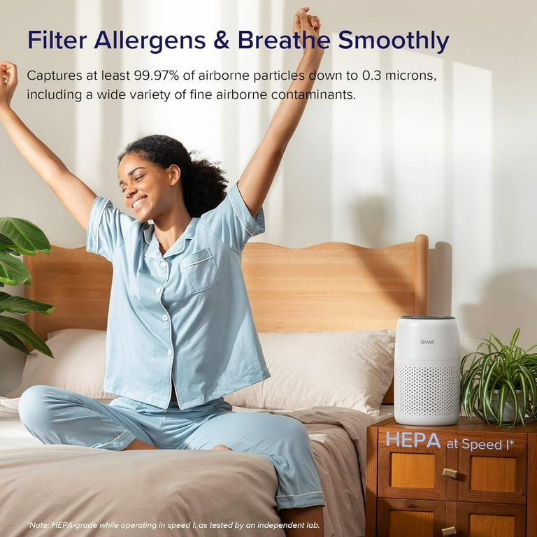 Levoit Home Small Quiet Core Mini Desktop HEPA Air Purifier for Bedroom Office White Walmart