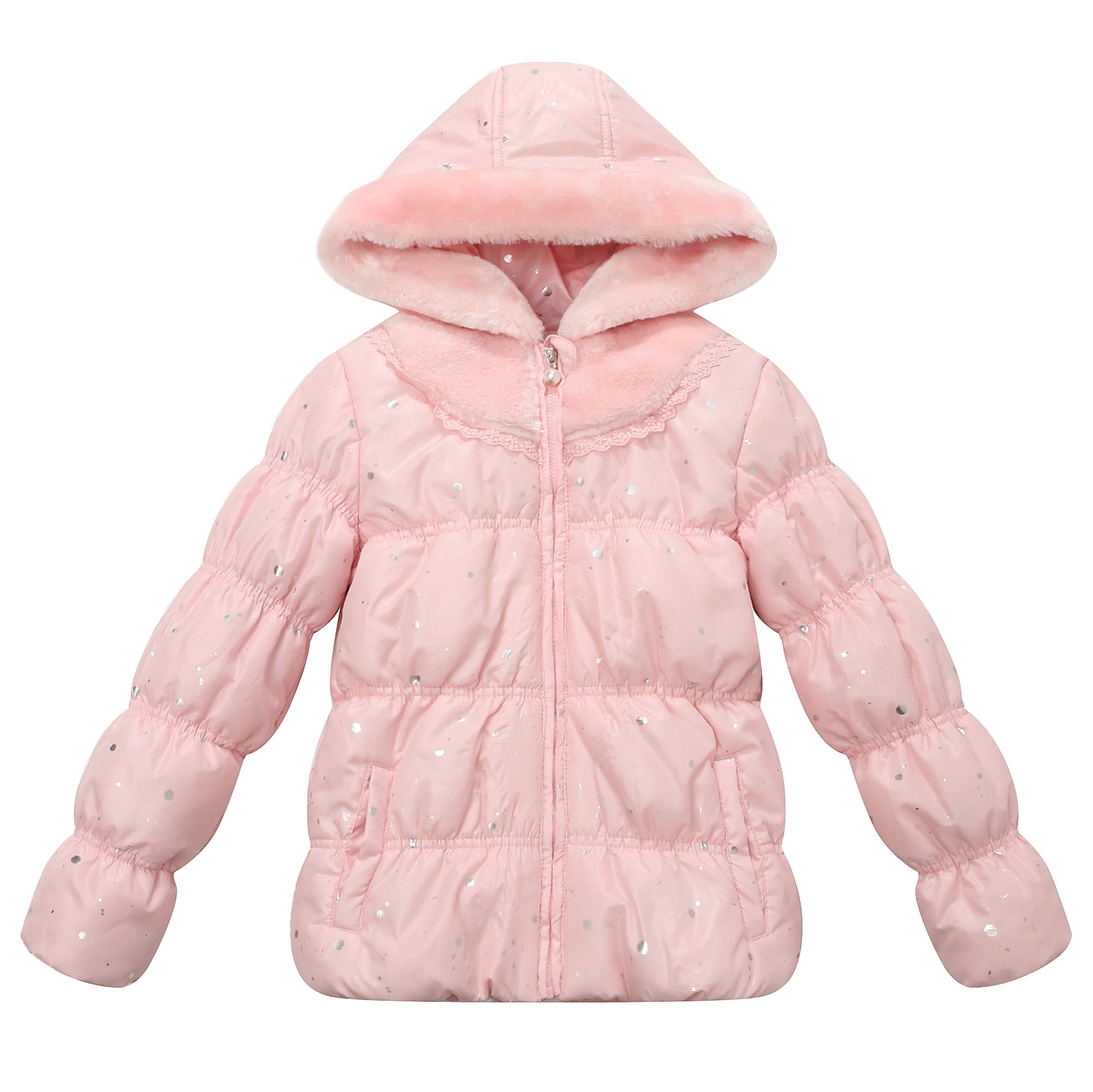 Richie House Girls' Padded Jacket with Little Printed and Hood RH1188