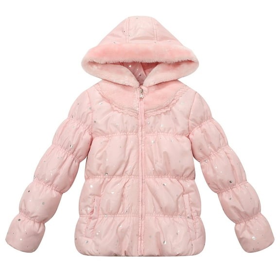 Richie House Girls' Padded Jacket with Little Printed and Hood RH1188