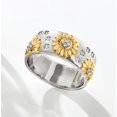 thumbnail image 5 of Dazzlingdaimonds Jewels 3.00Ct Round Cut White Diamond Engagement Wedding Sunflower Band Ring 14K Two Tone Gold Plated 925 Sterling Silver For Women's -10, 5 of 5