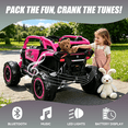 thumbnail image 7 of Xuanlur 24V Ride on Toys for Big Kids, 2 Seater Electric Car w/Parents Remote Control, 4 Wheel Suspension, Max 8MPH, Slow Start, 2X200W Motors, Bluetooth, Music, LED, Ride on UTV for Ages 3-6, Pink, 7 of 7
