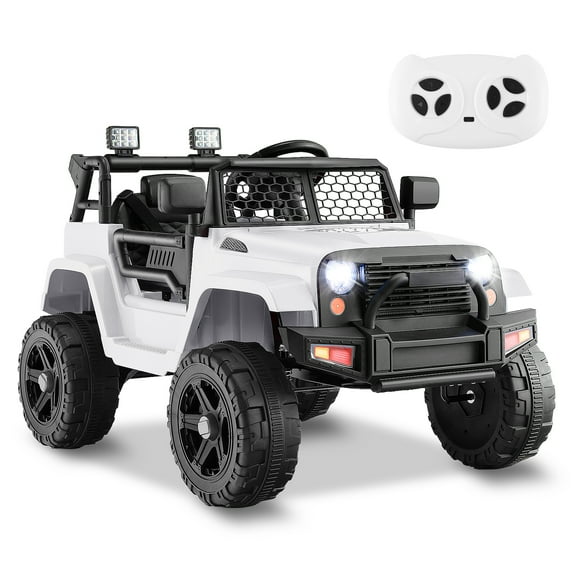 Costway Camion à Pile 12 V, Voiture Électrique pour Enfants avec Télécommande, Jouet Véhicule à 4 Roues pour Garçons et Filles