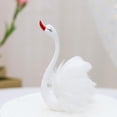 thumbnail image 2 of Figura de cisne, figura de resina, estatua de animal, escultura para el hogar, la oficina, el escritorio, el coche, la tarta. Blanco 38x108cm, 2 of 9