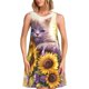 thumbnail image 1 of Disketp Daisy Sunflower Lazy Cat para Vestido sin Mangas para Mujeres, Vestidos de Verano para Mujeres, Casual y Holgado para la Playa, 1 of 7