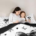 thumbnail image 4 of Erosebridal Girly Black Bow Bedding Comforter Set 7 Pieces, Cute Love Heart Full Bedding Set, 4 of 7