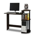 thumbnail image 1 of Escritorio para ordenador Furinno Compact con estantes Espresso/Negro, 1 of 4
