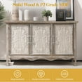 thumbnail image 4 of RoyalCraft Wide Farmhouse Buffet Cabinet Solid Wood Sideboard Storage Table, Wash Gray, 4 of 6