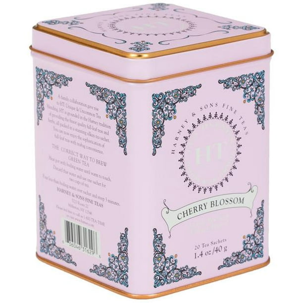 Harney & Sons, Cherry Blossom, Green Tea with Cherry Flavor, 20 Ct